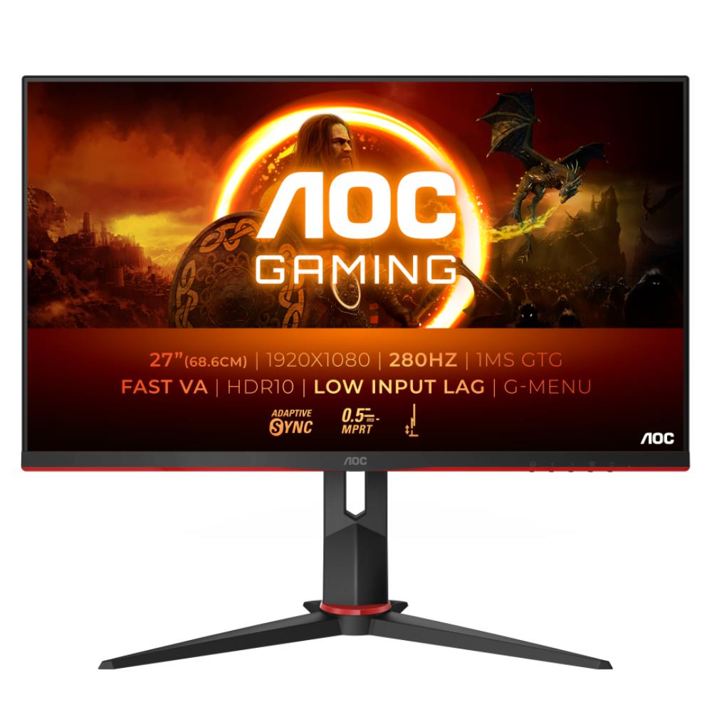 AOC 27G2ZN3 27" 280Hz(OC) 0.5ms HDMI DP Adaptive Sync Pivot HDR10 FHD Fast VA Gaming Monitör