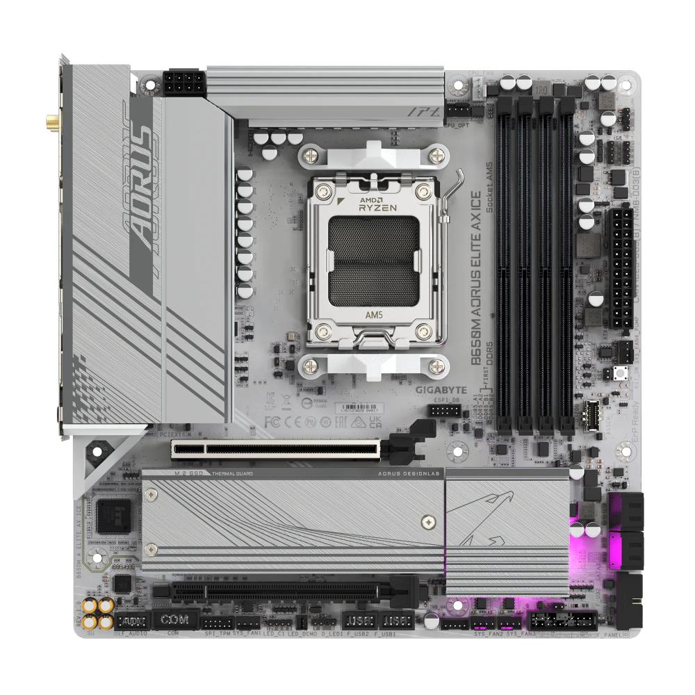GIGABYTE B650M AORUS ELITE AX ICE 8000MHz(OC) DDR5 Soket AM5 M.2 HDMI DP mATX Anakart