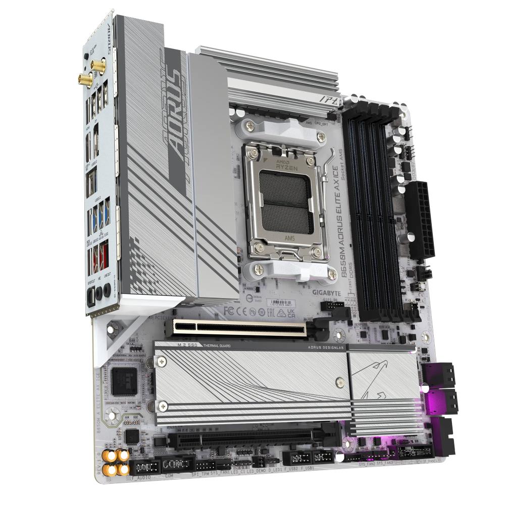 GIGABYTE B650M AORUS ELITE AX ICE 8000MHz(OC) DDR5 Soket AM5 M.2 HDMI DP mATX Anakart