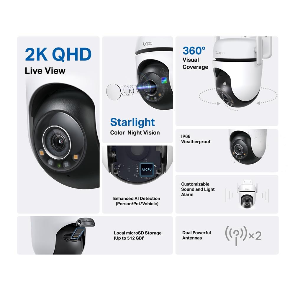 TP-LINK Tapo C520WS Dış Mekan Pan/Tilt Güvenlik Wi-Fi Kamera