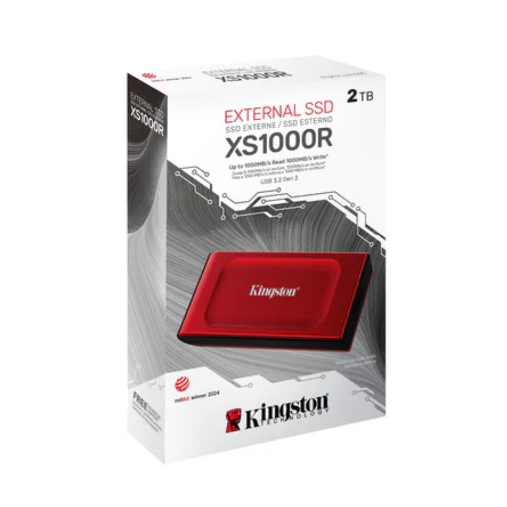 Kingston XS1000R 2TB USB 3.2 Type-C Kırmızı Taşınabilir Harici SSD (1050MB Okuma/1000MB Yazma)