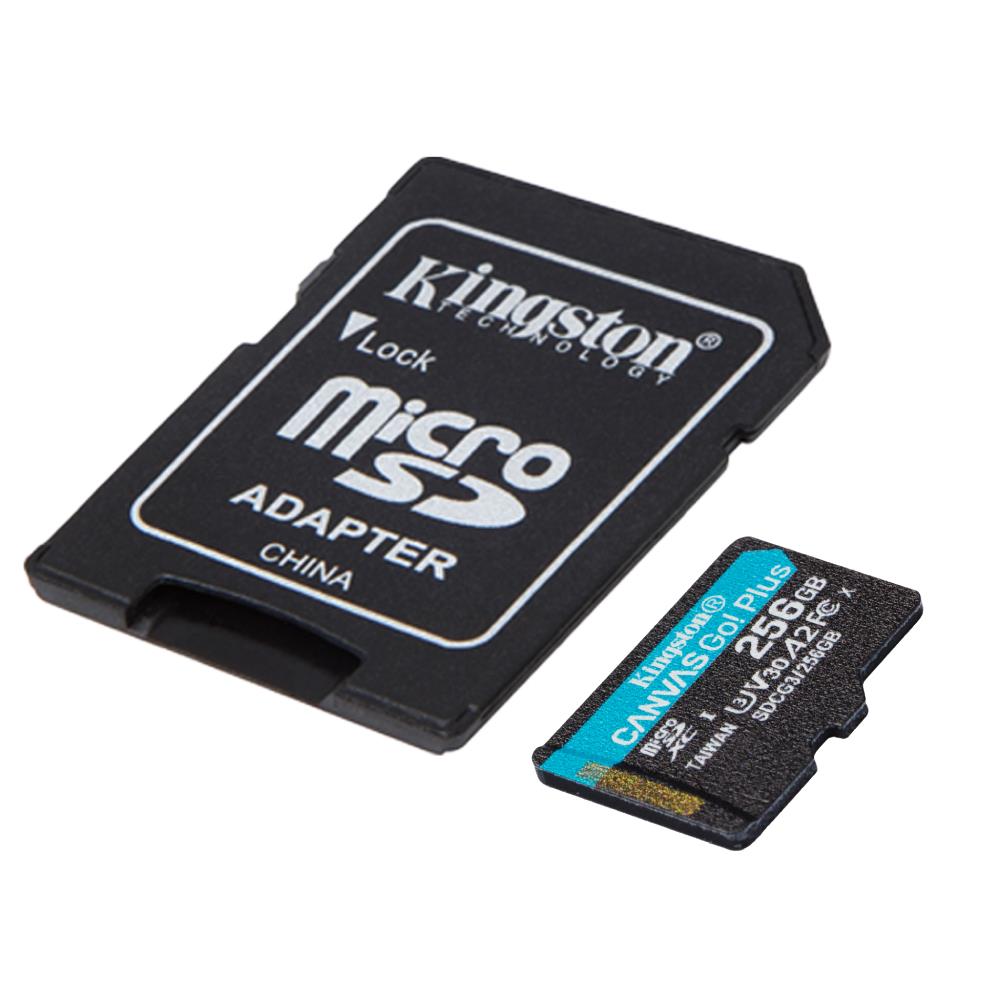Kingston 256GB Canvas Go! Plus microSD Hafıza Kartı (170MB/s Varan Okuma, 90MB/s Varan Yazma)