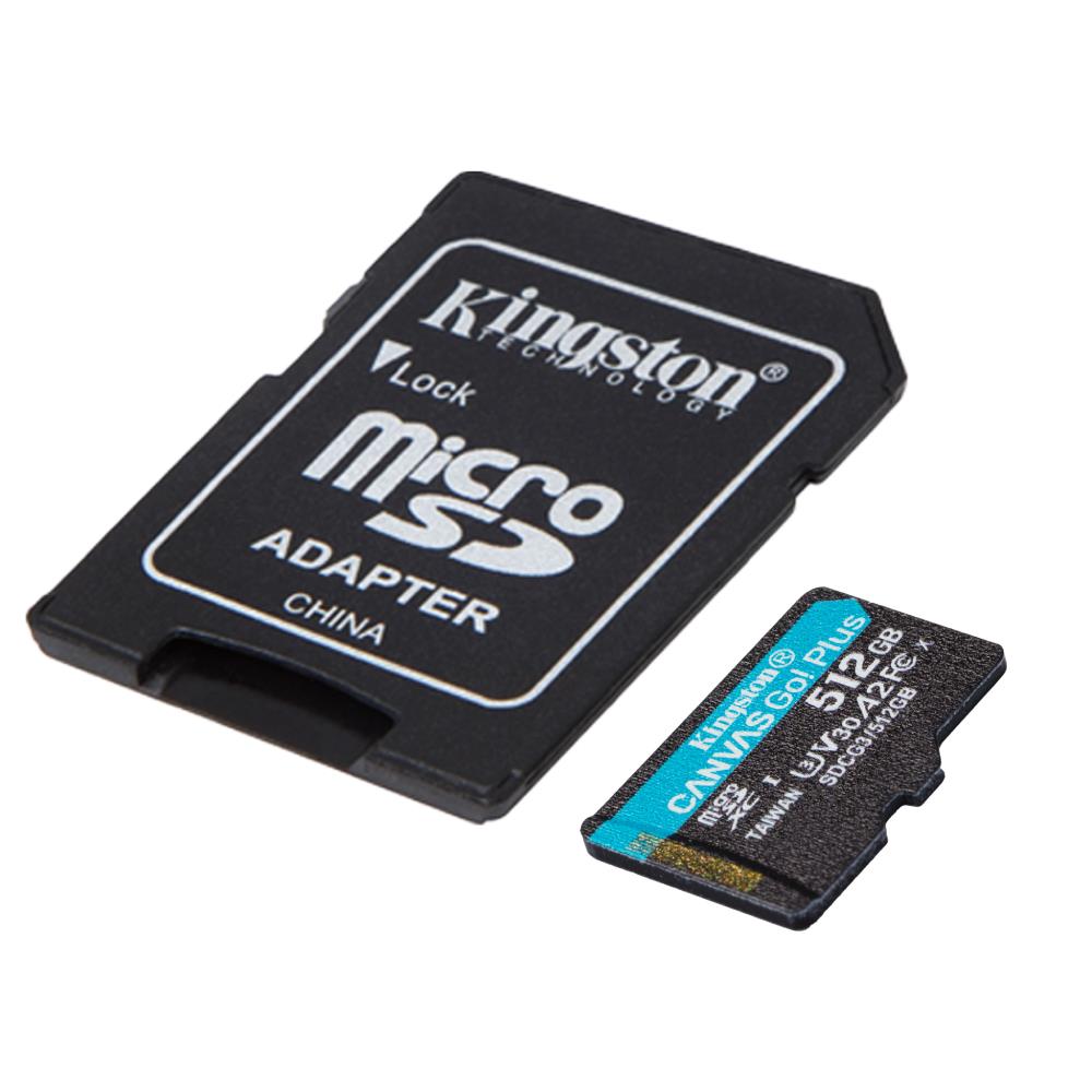 Kingston 512GB Canvas Go! Plus microSD Hafıza Kartı (170MB/s Varan Okuma, 90MB/s Varan Yazma)