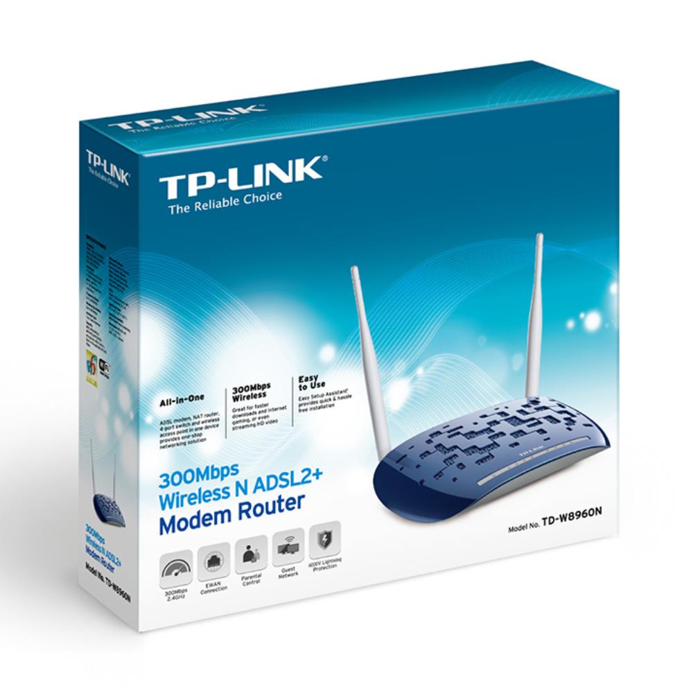 TP-LINK TD-W8960N 300Mbps Kablosuz N ADSL2+ Modem Router