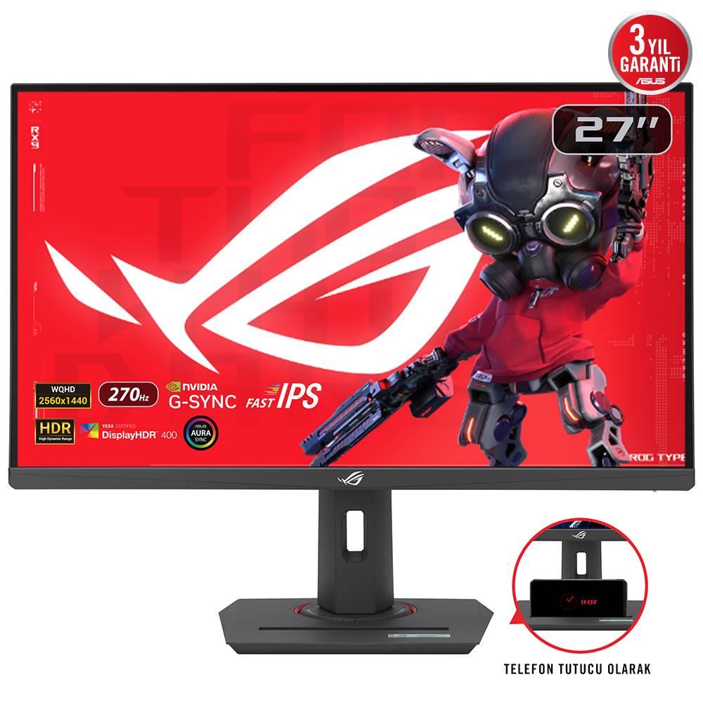 ASUS ROG Strix XG27ACMG 27" 270Hz 1ms HDMI DP USB-C FreeSync Premium G-Sync AdaptiveSync Pivot HDR10 WQHD Fast IPS Gaming Monitör