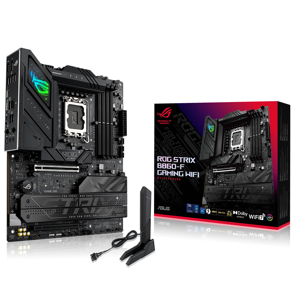 ASUS ROG STRIX B860-F GAMING WIFI 9066MHz OC DDR5 Soket 1851 M.2 USB4 Thunderbolt4 HDMI DP ATX Anakart