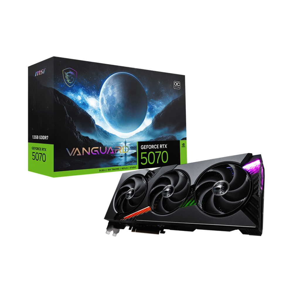 MSI GeForce RTX 5070 12G VANGUARD OC GDDR7 DLSS 4 192 Bit Ekran Kartı görsel 1