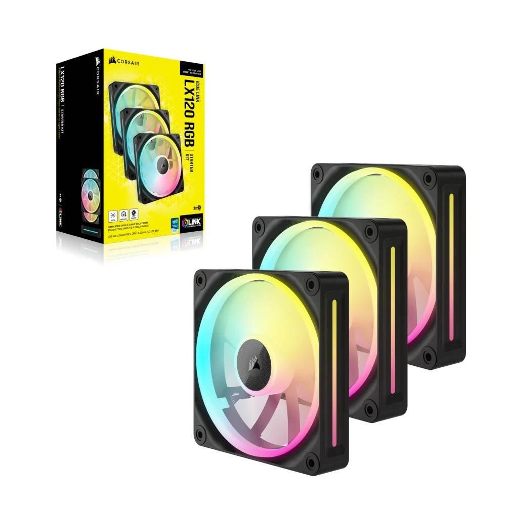 CORSAIR iCUE LINK LX120 RGB 120mm PWM Siyah Üçlü Kasa Fanı