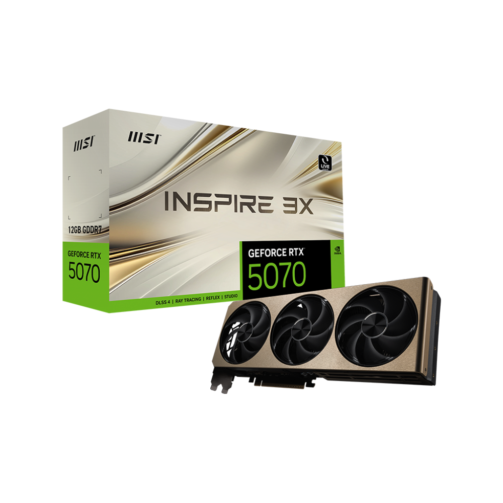 MSI GeForce RTX 5070 12G INSPIRE 3X GDDR7 DLSS 4 192 Bit Ekran Kartı görsel 1