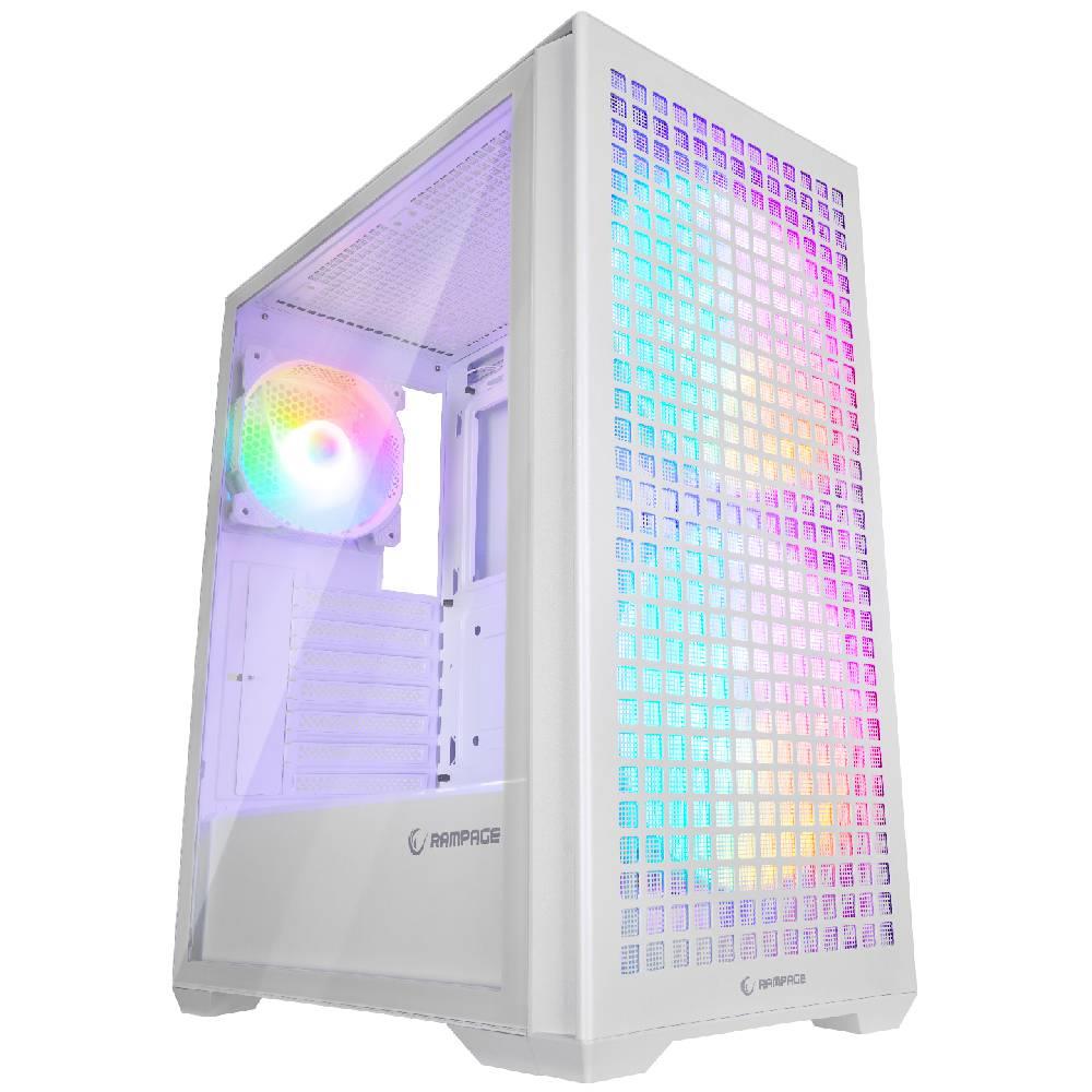 Rampage GYRA V1 Mesh Rainbow Tempered Glass Beyaz Mid Tower Gaming Kasa görsel 1