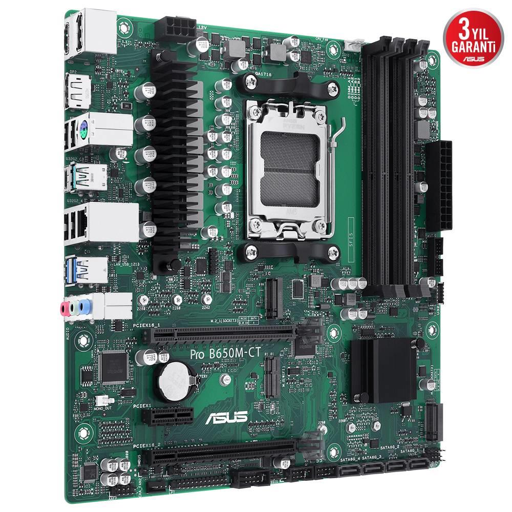 ASUS PRO B650M-CT-CSM 7600MHz OC DDR5 Soket AM5 HDMI DP M.2 USB 3.2 mATX Anakart