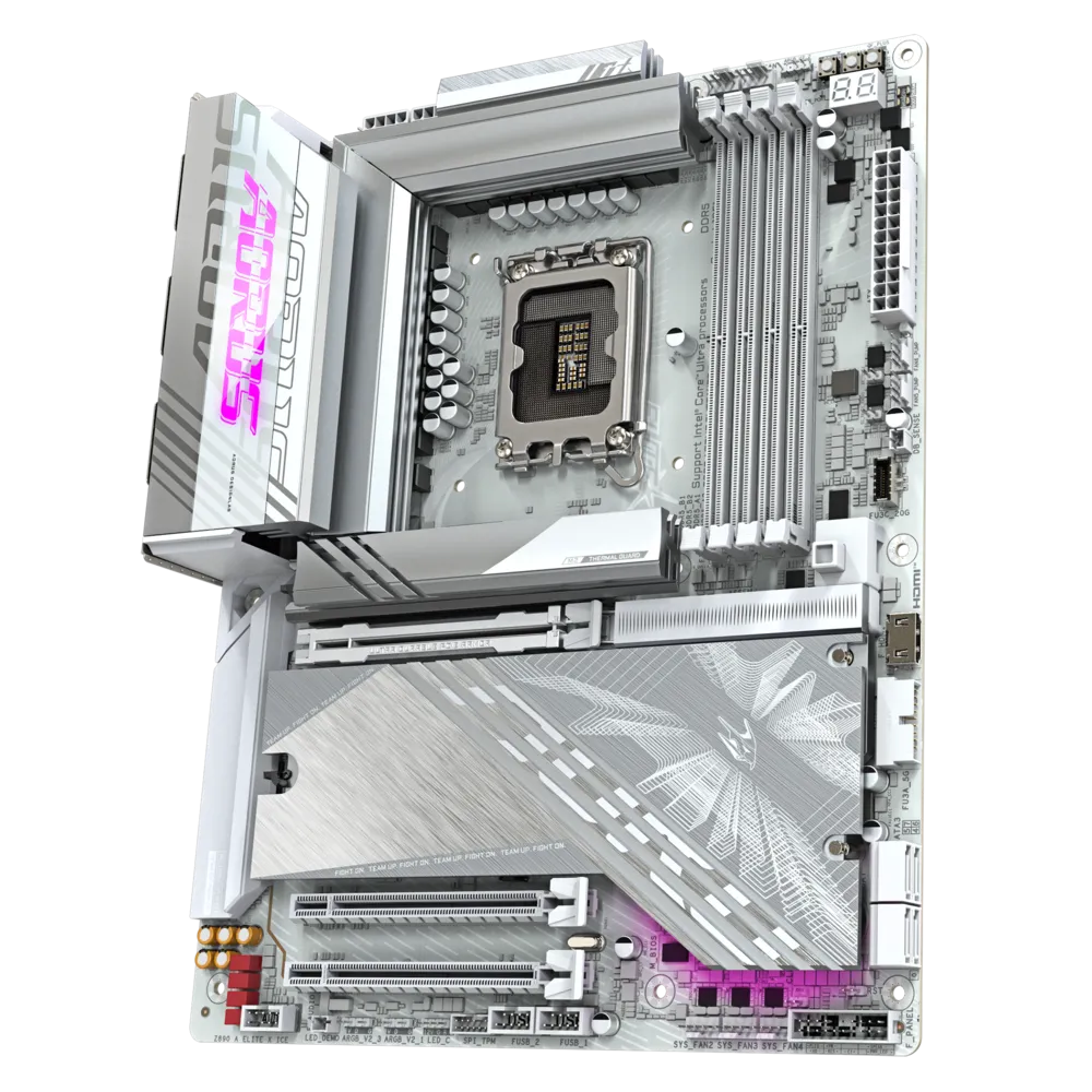 GIGABYTE Z890 AORUS ELITE X ICE 9500MHz OC WIFI7 DDR5 Soket 1851 M.2 HDMI Thunderbolt 4 ATX Anakart