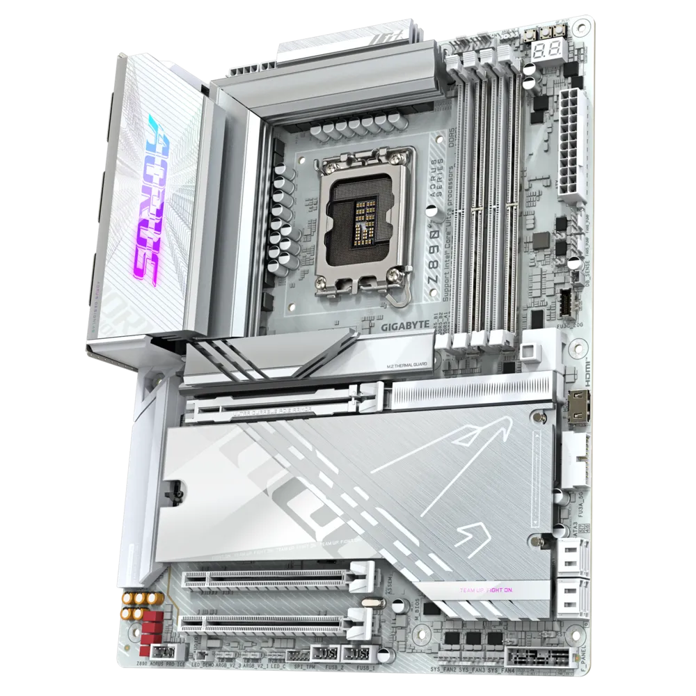 GIGABYTE Z890 AORUS PRO ICE 9500MHz OC Wi-Fi 7 DDR5 Soket 1851 M.2 HDMI Thunderbolt 4 ATX Anakart