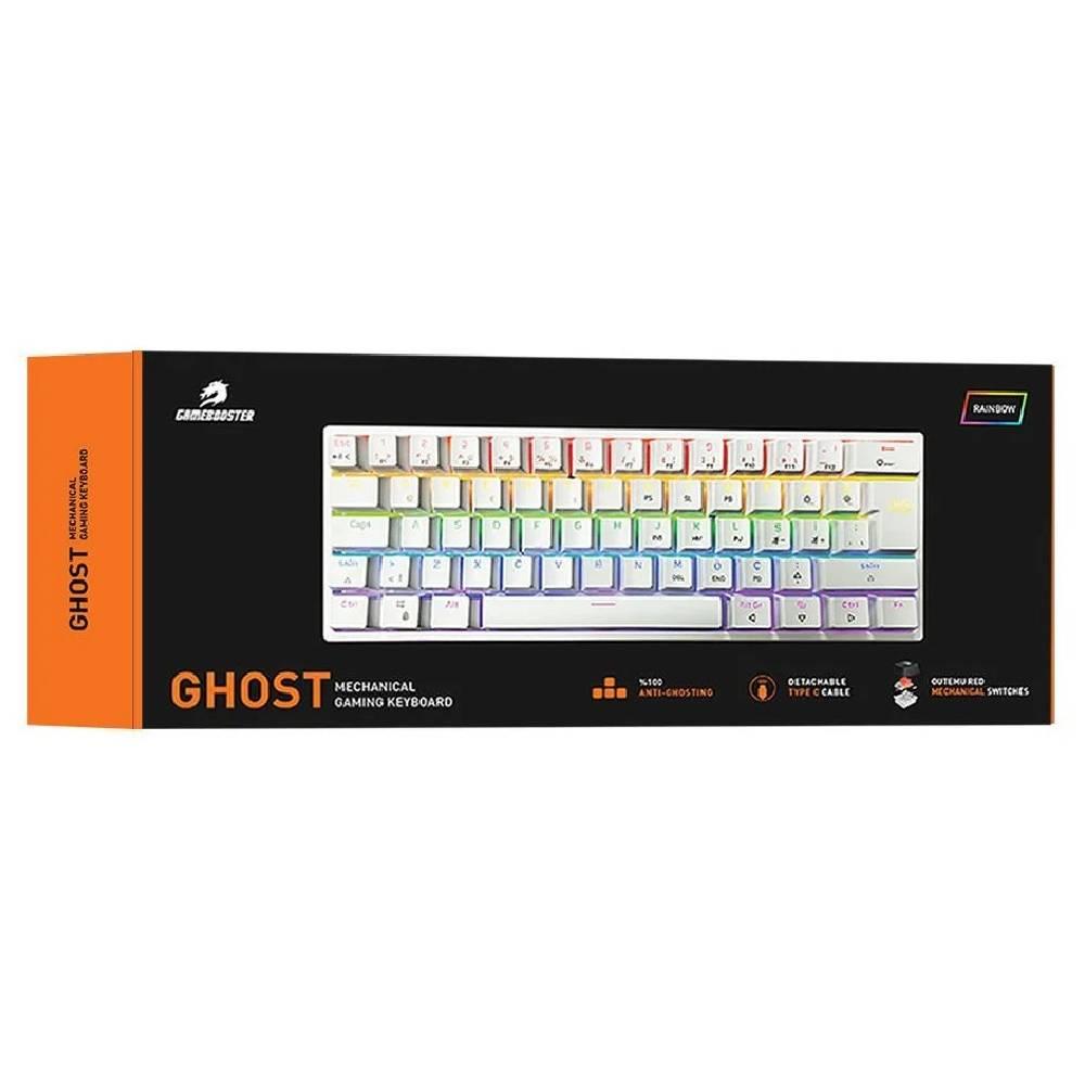 GameBooster GHOST Rainbow Türkçe Mekanik Outemu Switch Beyaz Kablolu Gaming Klavye