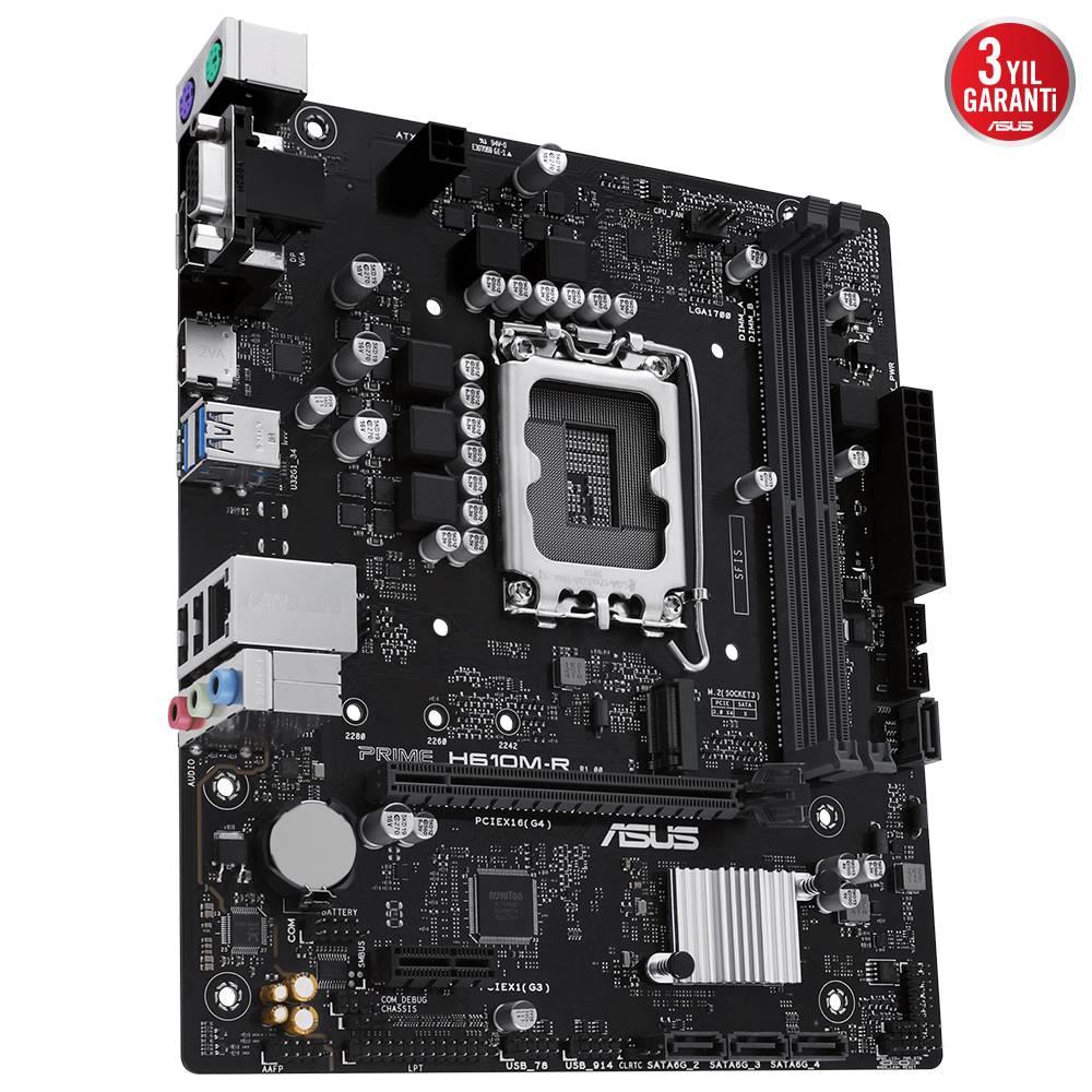 ASUS PRIME H610M-R-SI 5600MHz OC DDR5 Soket 1700 M.2 HDMI DP mATX Anakart