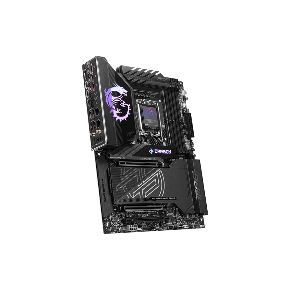 MSI MPG Z890 CARBON WIFI 9200MHz OC DDR5 Soket 1851 M.2 HDMI Thunderbolt 4 ATX Anakart