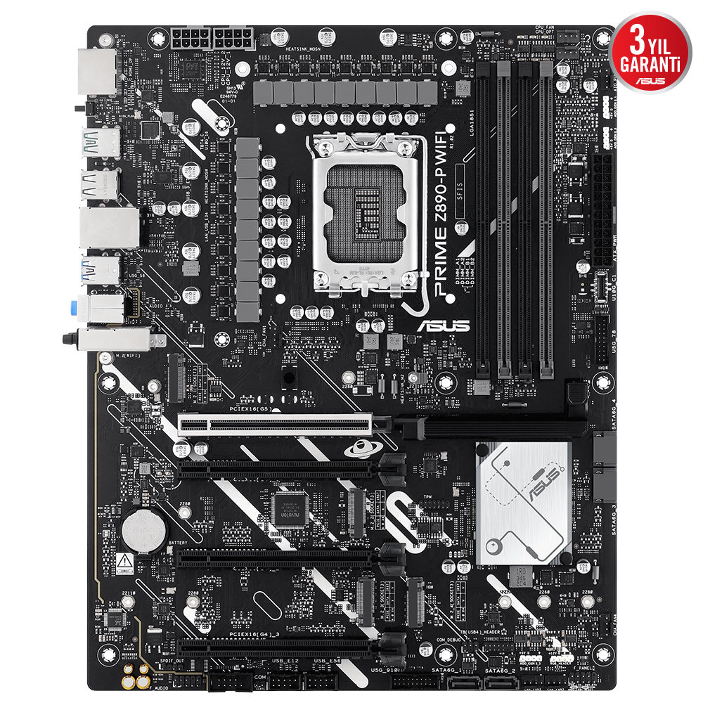 ASUS PRIME Z890-P WIFI 8400MHz OC WiFi 7 DDR5 Soket 1851 M.2 HDMI DP Thunderbolt 4 ATX Anakart