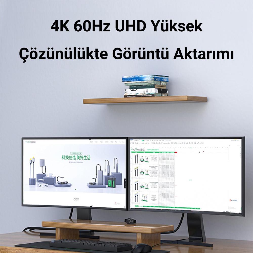 VegGieg 4K-60Hz 2K-165Hz Displayport 1.2 Kablo (1.5 Metre)
