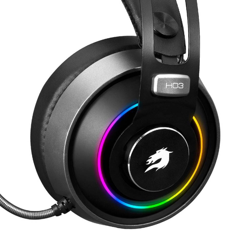 GameBooster H03 Dragon King Running RGB Titreşimli 7.1 Surround Siyah Gaming Kulaklık