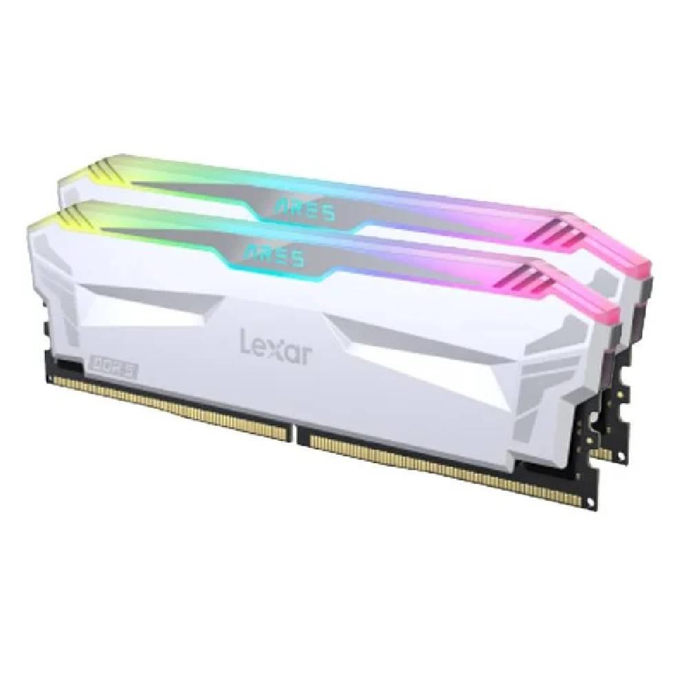 Lexar 32GB (2x16GB) Ares RGB 6400MHz CL32 XMP/EXPO DDR5 Beyaz Dual Kit Ram