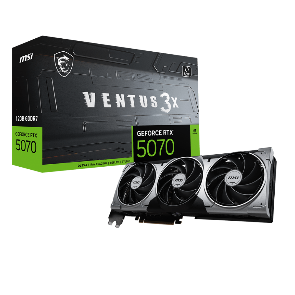 MSI GeForce RTX 5070 12G VENTUS 3X GDDR7 DLSS 4 192 Bit Ekran Kartı görsel 1