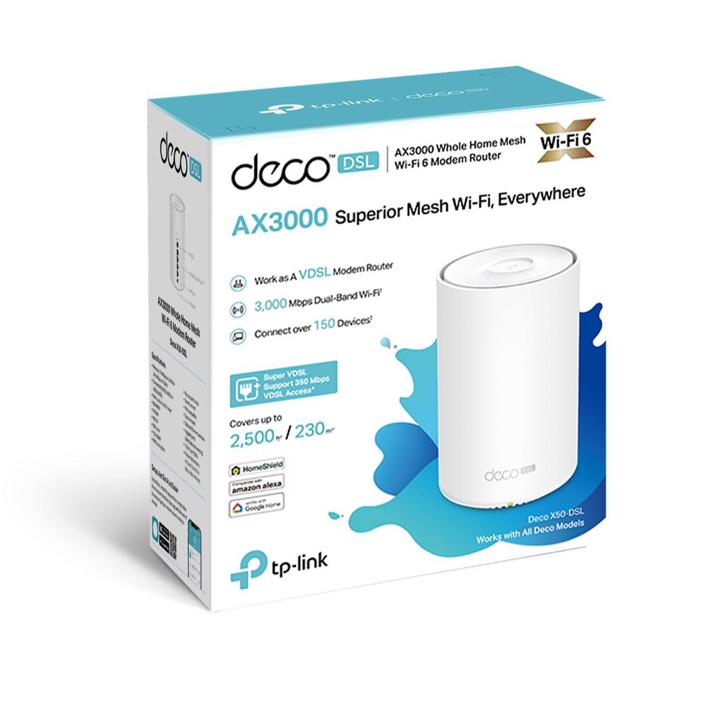 TP-LINK Deco X50-DSL AX3000 VDSL Tüm Ev İçin WiFi 6 Mesh Sistem