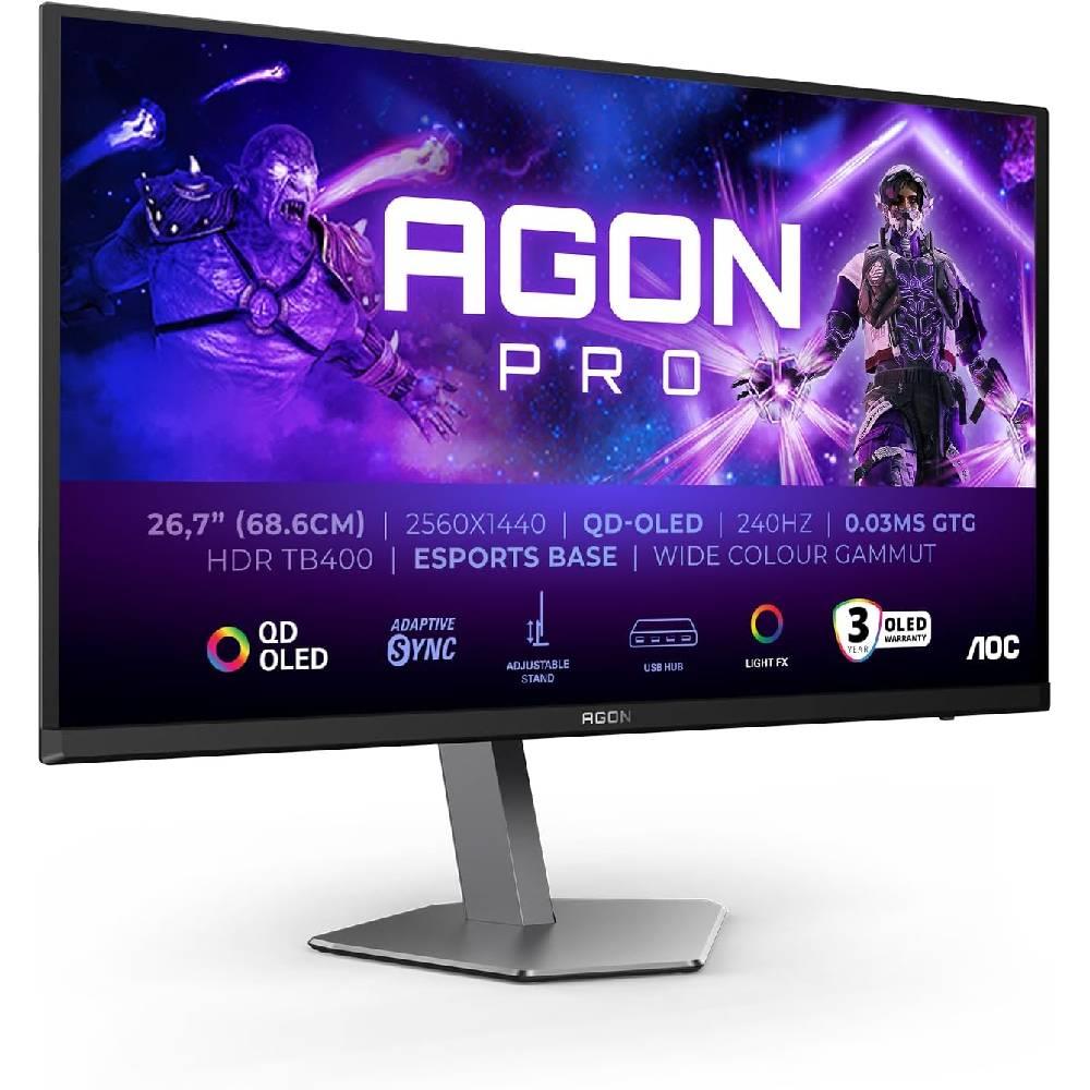 AOC AGON PRO AG276QZD2 26.5" 280Hz 0.03ms HDMI DP Adaptive Sync Pivot HDR400 QHD QD-OLED Gaming Monitör