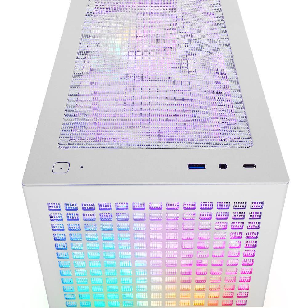 Rampage GYRA V1 Mesh Rainbow Tempered Glass Beyaz Mid Tower Gaming Kasa