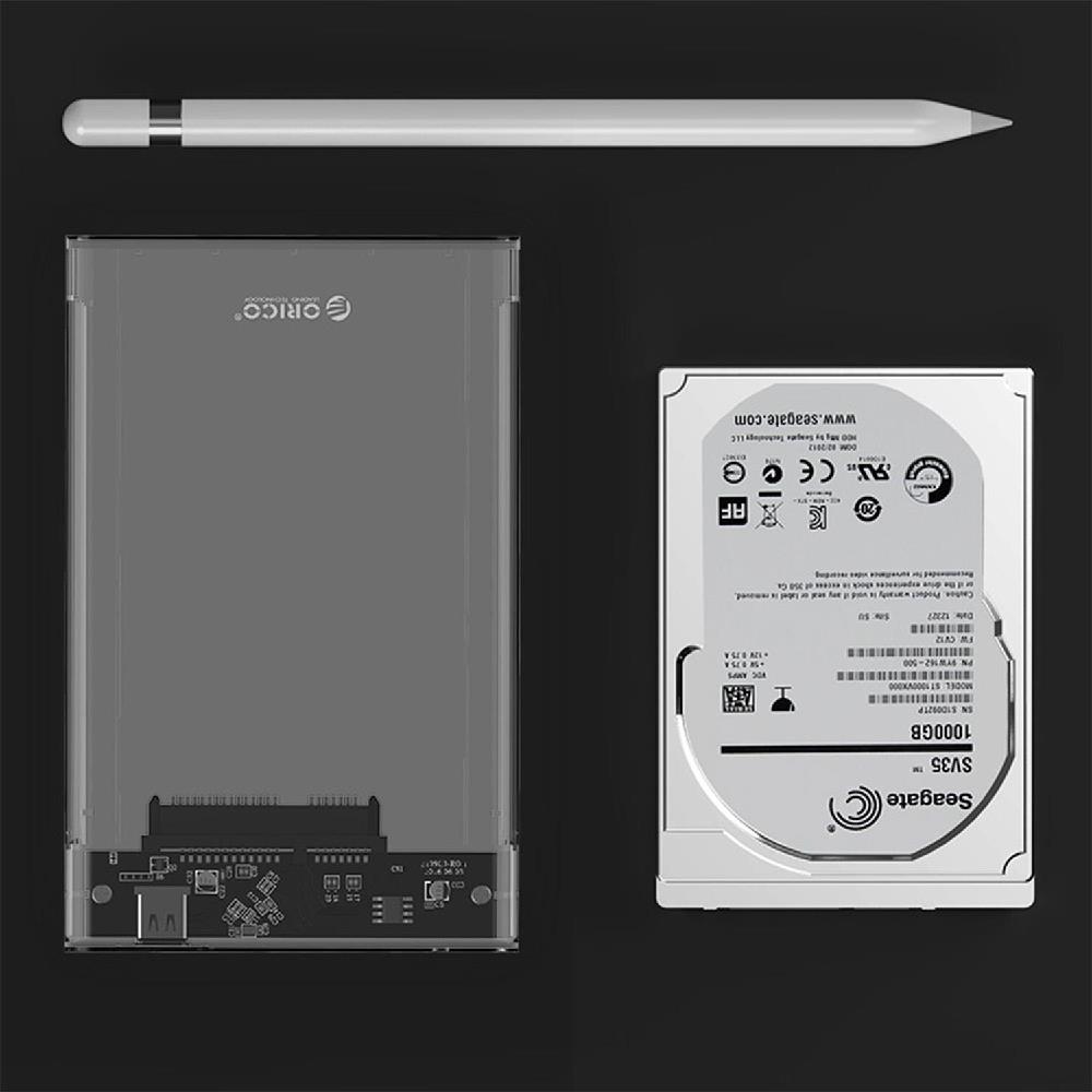 Orico USB 3.1 Gen2 Type-C 2.5" SATA SSD Şeffaf Hard Disk Kutusu