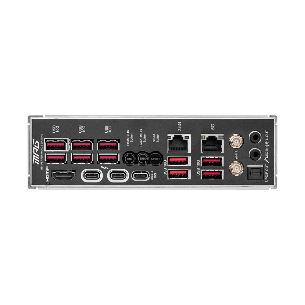 MSI MPG Z890 CARBON WIFI 9200MHz OC DDR5 Soket 1851 M.2 HDMI Thunderbolt 4 ATX Anakart