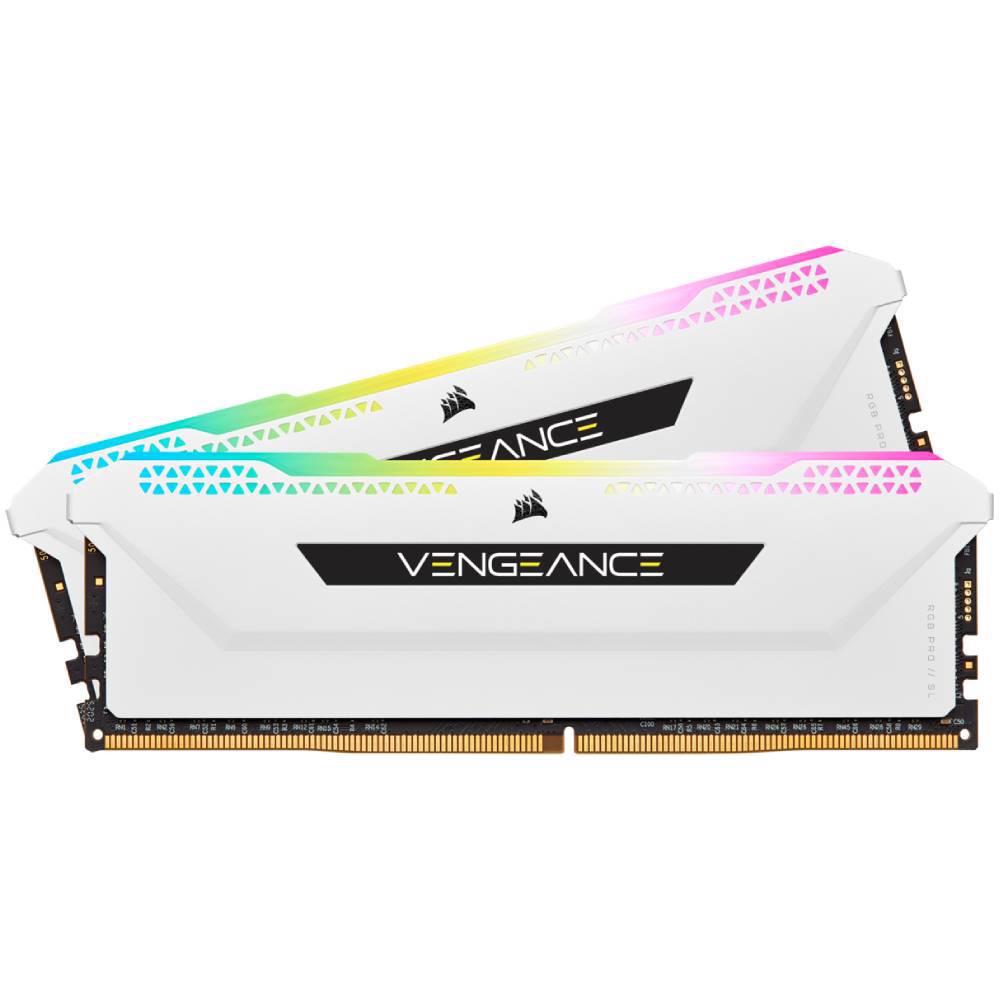 CORSAIR 32GB(2x16GB) Vengeance RGB PRO SL Beyaz 3200MHz CL16 DDR4 XMP Dual Kit Ram