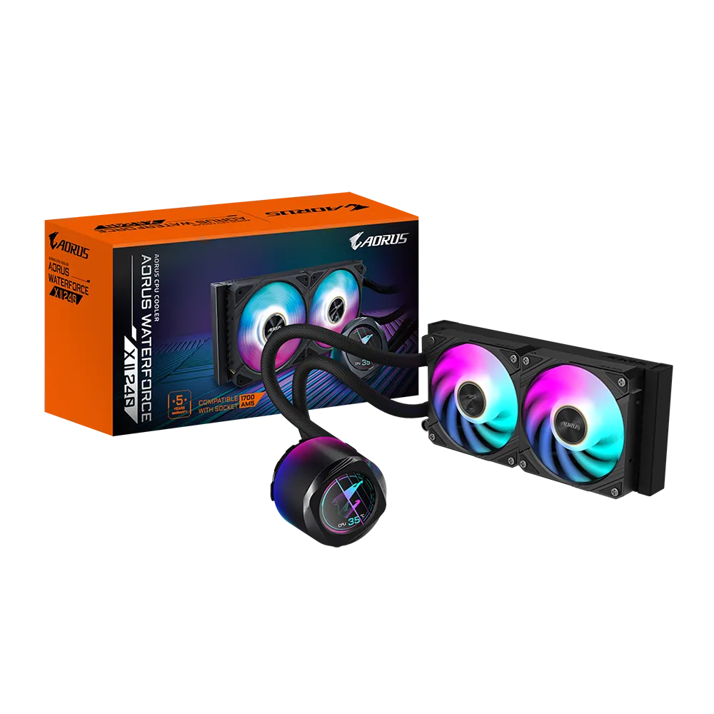 GIGABYTE AORUS WATERFORCE X II 240 ARGB 240mm LCD İşlemci Sıvı Soğutucu
