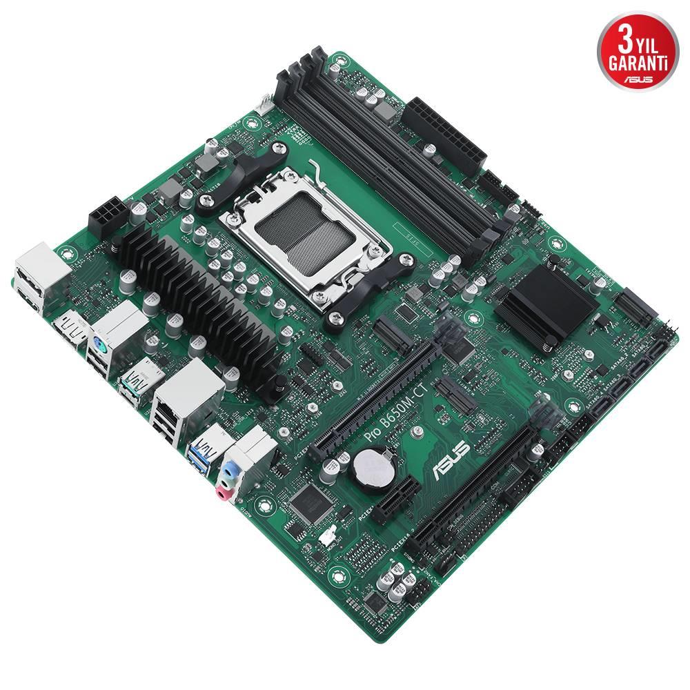 ASUS PRO B650M-CT-CSM 7600MHz OC DDR5 Soket AM5 HDMI DP M.2 USB 3.2 mATX Anakart
