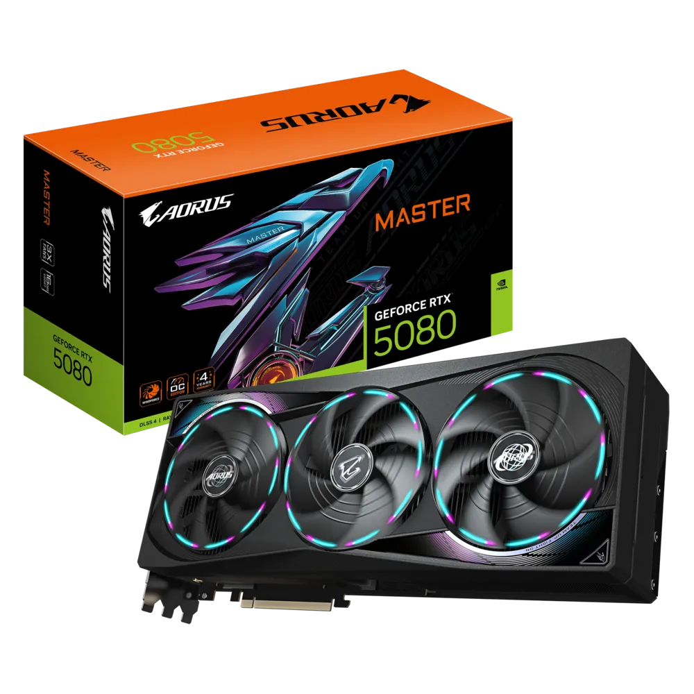 GIGABYTE GeForce RTX 5080 AORUS MASTER 16G GDDR7 DLSS 4 256 Bit Ekran Kartı