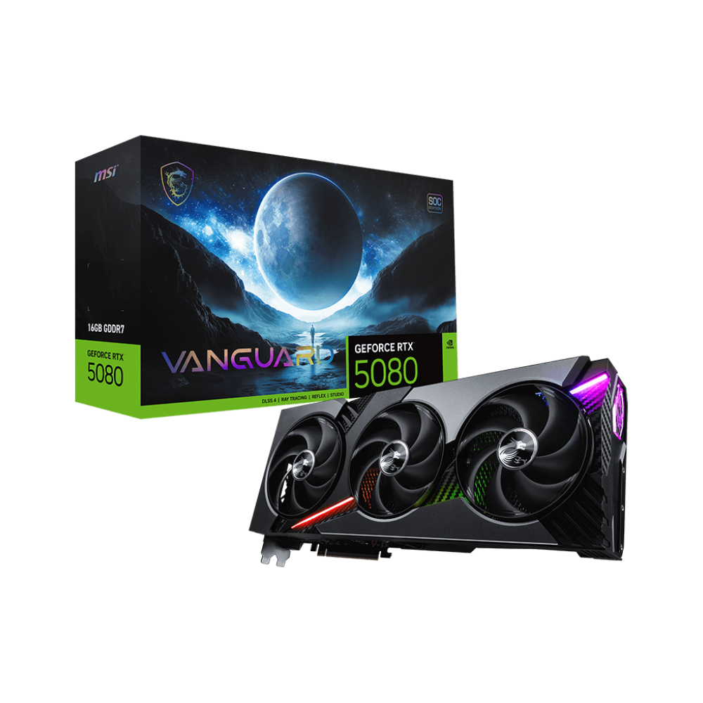 MSI GeForce RTX 5080 16G VANGUARD SOC 16GB GDDR7 DLSS 4 256 Bit Ekran Kartı görsel 1