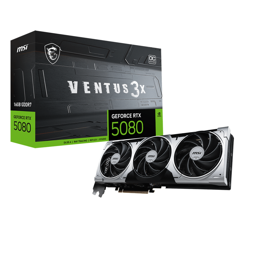 MSI GeForce RTX 5080 16G VENTUS 3X OC PLUS 16GB GDDR7 DLSS 4 256 Bit Ekran Kartı