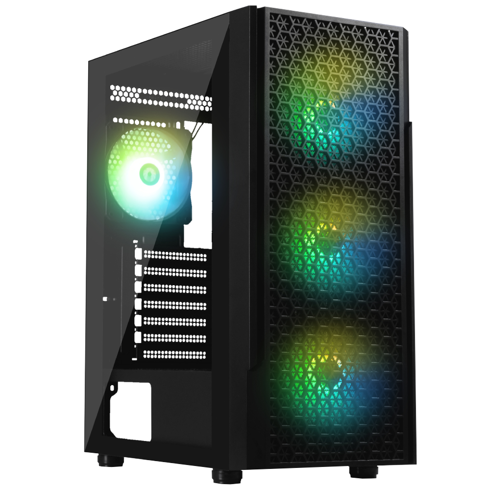 BitFenix PROTON 600W 80+ Bronze Tempered Glass USB 3.0 Mesh FRGB Siyah ATX Mid Tower Kasa görsel 1