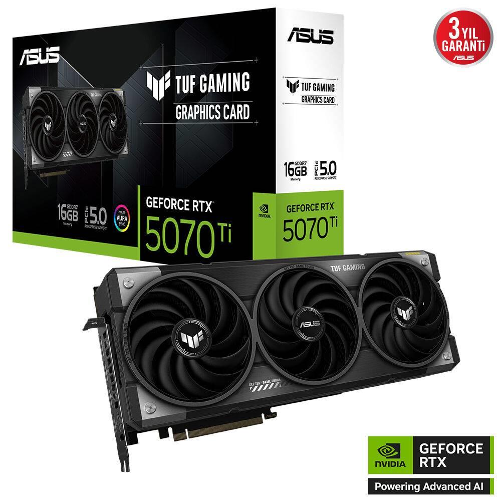 ASUS TUF Gaming GeForce RTX 5070 Ti 16GB GDDR7 DLSS 4 256 Bit Ekran Kartı
