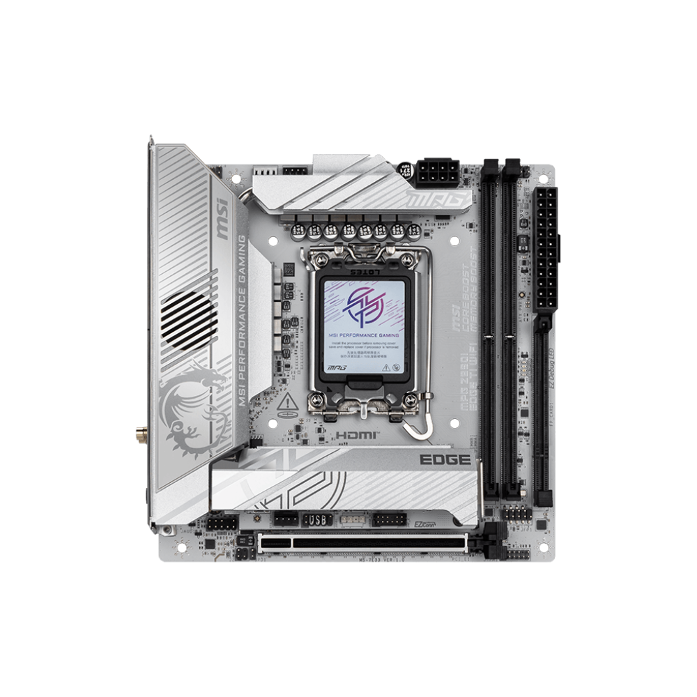 MSI MPG Z890I EDGE TI WIFI 8600MHz OC DDR5 Soket 1851 M.2 USB-C Thunderbolt4 HDMI Mini-ITX Anakart