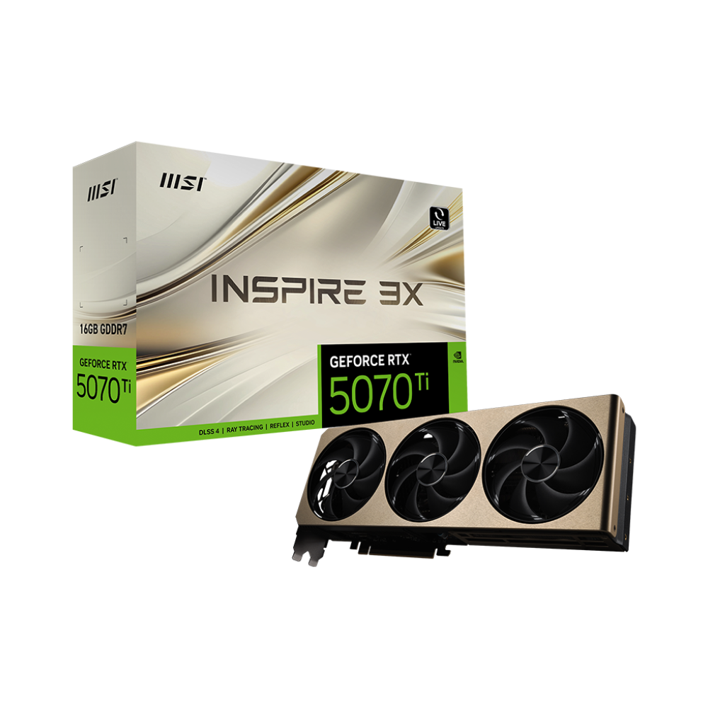 MSI GeForce RTX 5070 Ti 16G INSPIRE 3X PLUS GDDR7 DLSS 4 256 Bit Ekran Kartı görsel 1