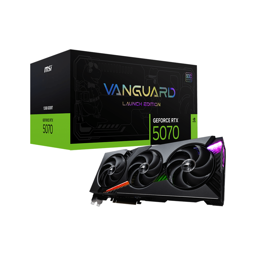 MSI GeForce RTX 5070 12G VANGUARD SOC LAUNCH EDITION GDDR7 DLSS 4 192 Bit Ekran Kartı görsel 1