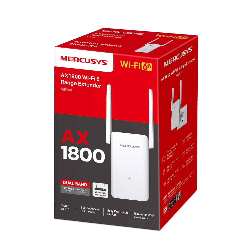MERCUSYS ME70X AX1800 1201-574Mbps Wi-Fi 6 Menzil Genişletici