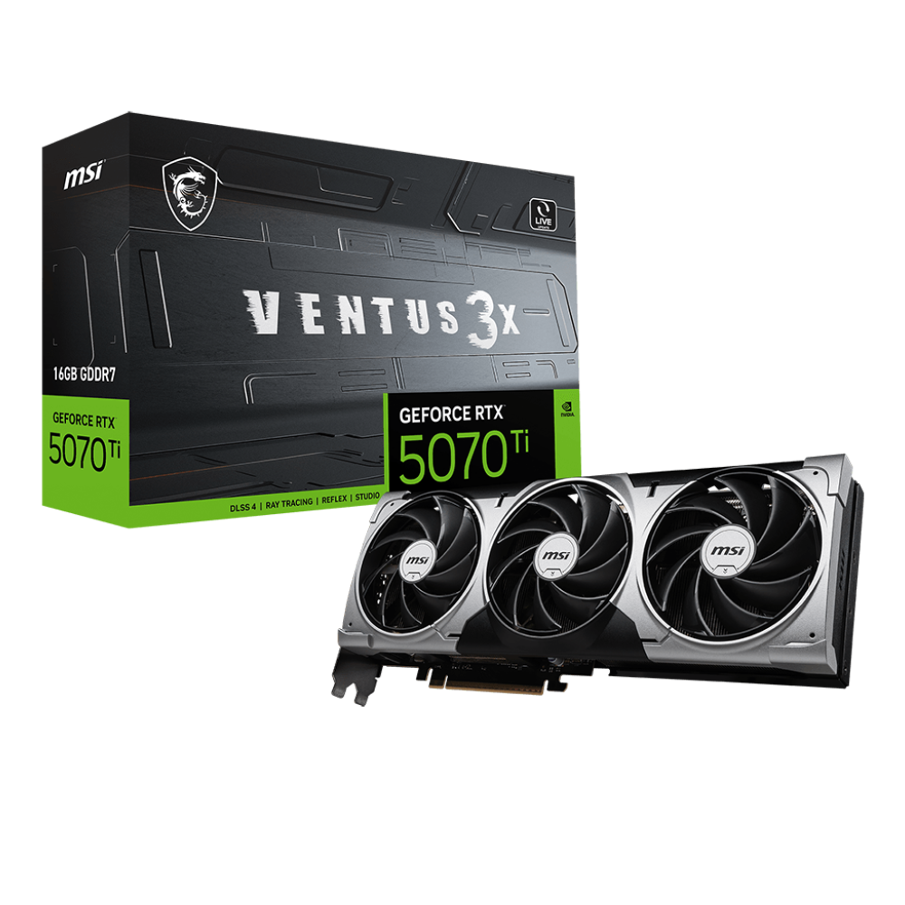 MSI GeForce RTX 5070 Ti 16G VENTUS 3X GDDR7 DLSS 4 256 Bit Ekran Kartı görsel 1