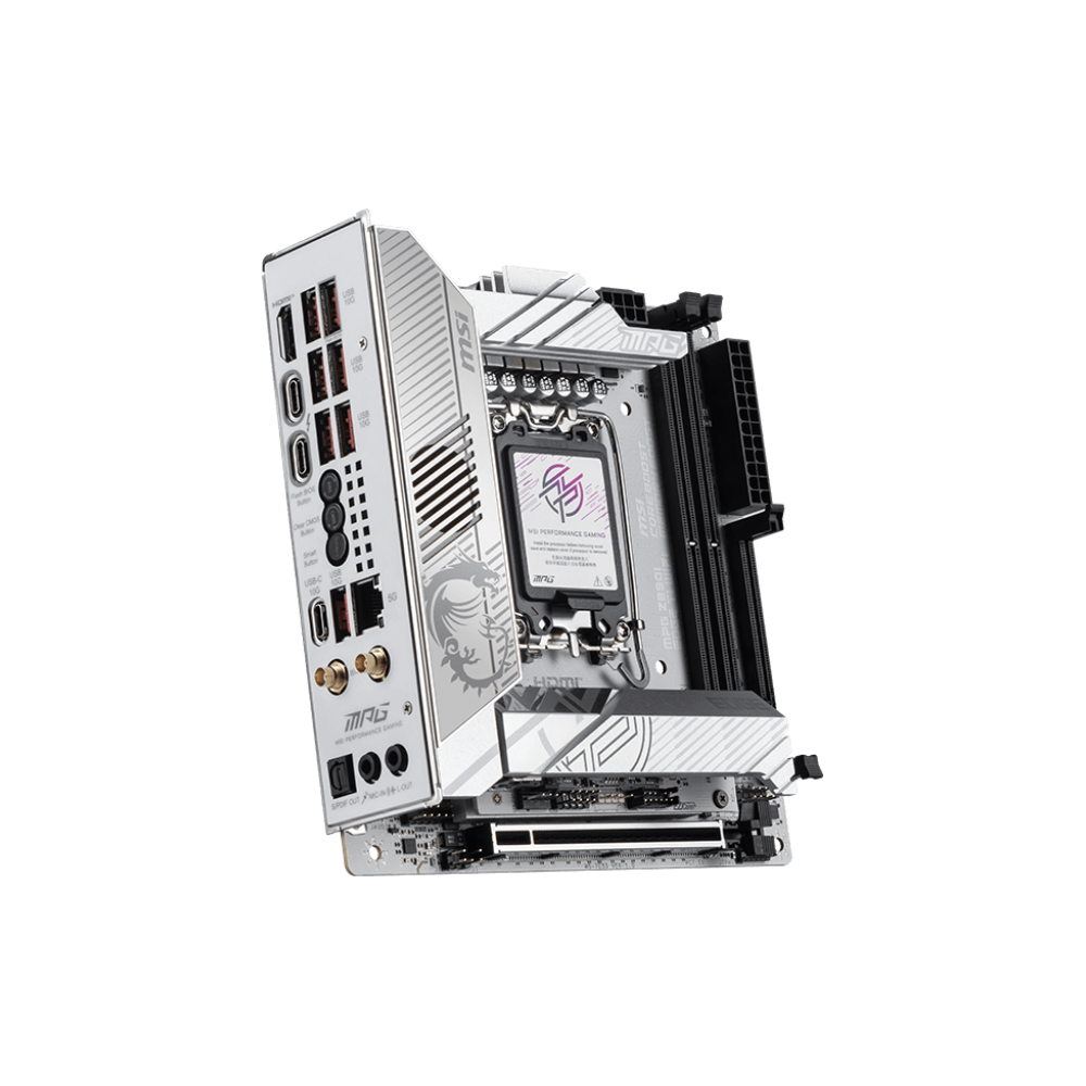 MSI MPG Z890I EDGE TI WIFI 8600MHz OC DDR5 Soket 1851 M.2 USB-C Thunderbolt4 HDMI Mini-ITX Anakart