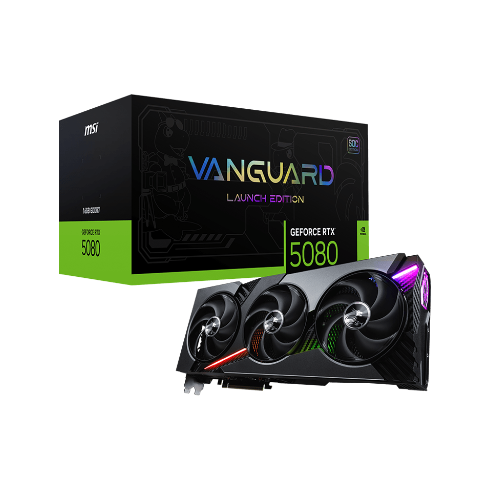 MSI GeForce RTX 5080 16G VANGUARD SOC LAUNCH EDITION GDDR7 DLSS 4 256 Bit Ekran Kartı görsel 1