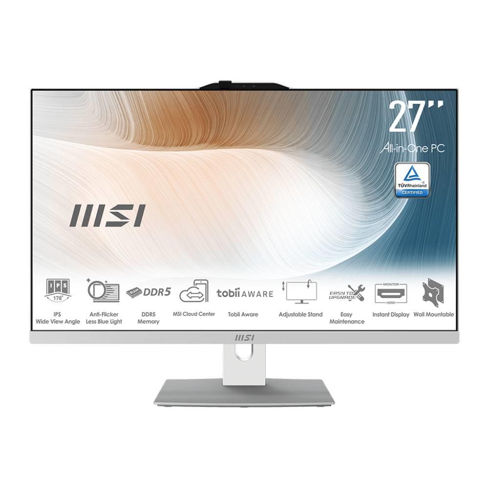 MSI MODERN AM272P 1M-846EU i7-150U 16GB DDR5 1TB SSD W11P 27" FHD Beyaz AIO Masaüstü PC