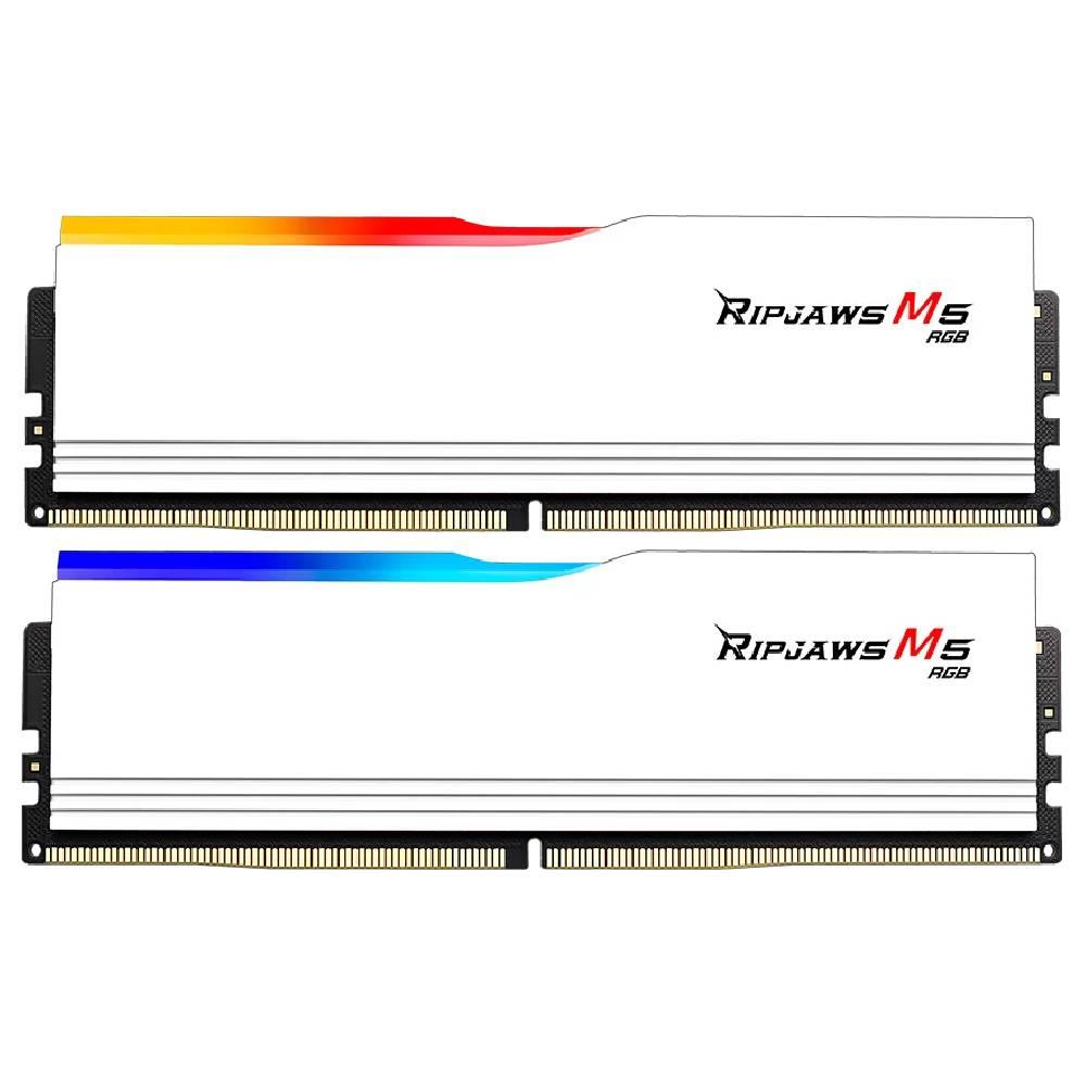 GSKILL 32GB (2x16GB) Ripjaws M5 RGB Beyaz DDR5 6000Mhz CL36 INTEL XMP Dual Kit Ram görsel 1