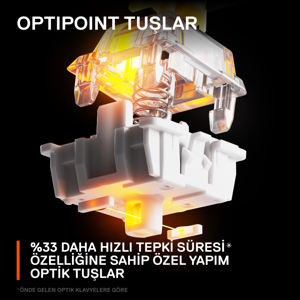 SteelSeries Apex 9 TKL OptiPoint Optical Switch İngilizce (UK) RGB Gaming Klavye