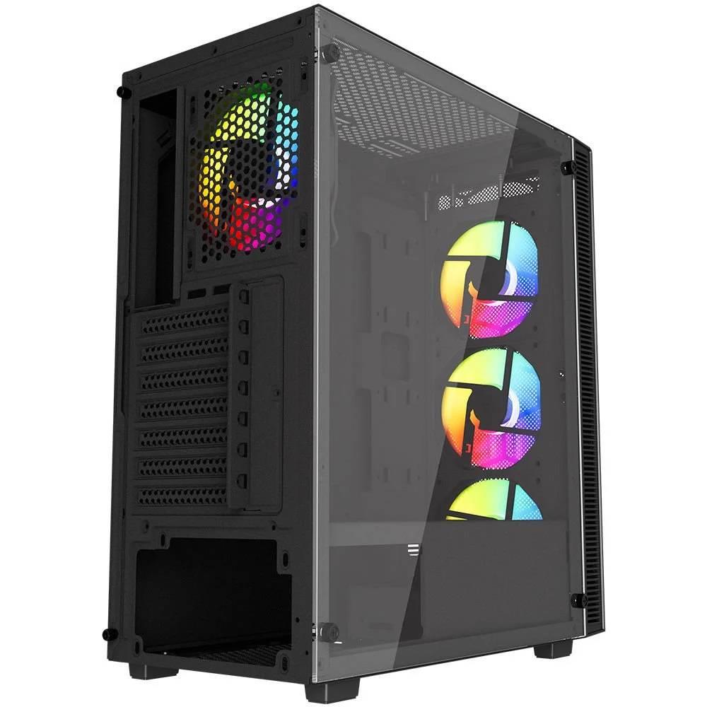 PowerBoost PB-PS1951B 500W Tempered Glass USB 3.0 Mesh Rainbow ATX Siyah Kasa