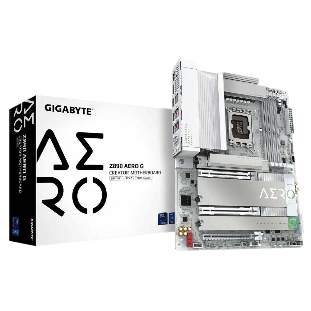 GIGABYTE Z890 AERO G 8800MHz OC Wi-Fi 7 DDR5 Soket 1851 M.2 HDMI Thunderbolt 4 ATX Anakart